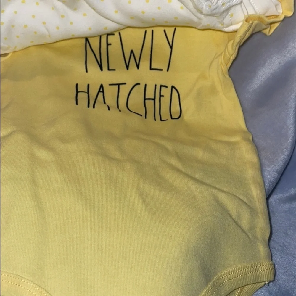 Rae Dunn 3 pack of Onesies 6-9 months